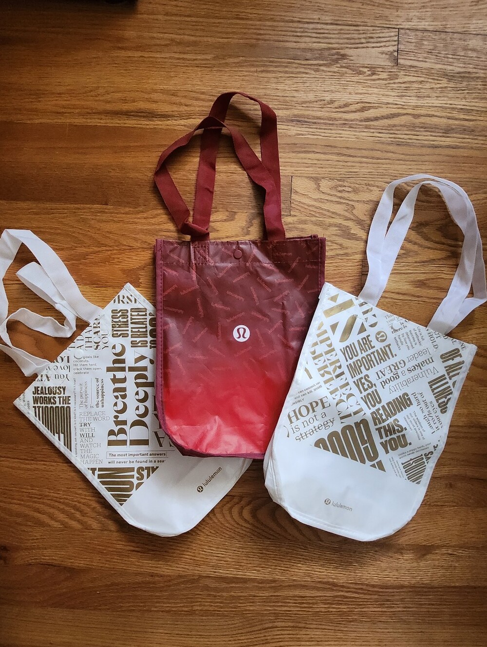 Lululemon Set Of 3 Tote-style reusable bags